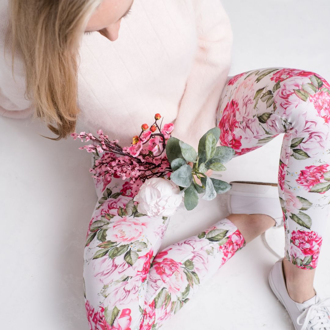 white floral leggings