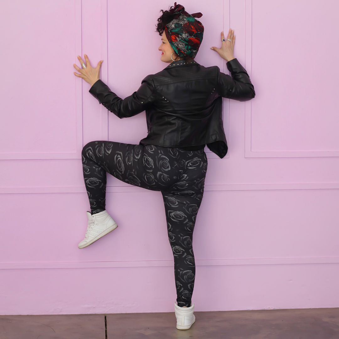 Black Rose Ladies Leggings