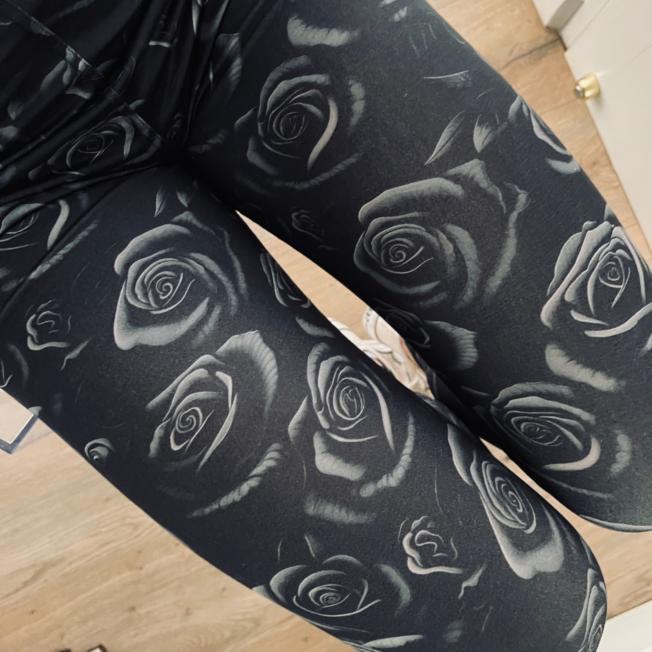Black Rose Ladies Leggings