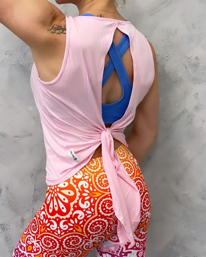 Tie Back Top - Baby Pink