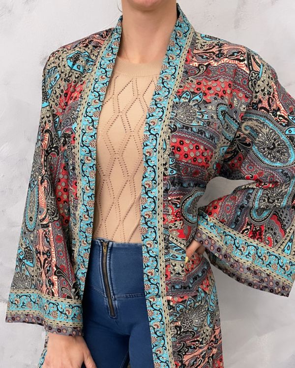 Silk Kimono - Sky Blue Blend