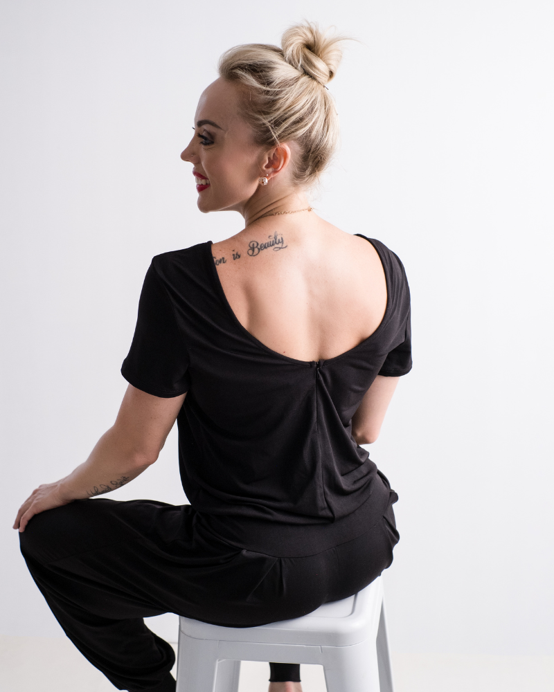 Sleeved Jumpsuit - Black